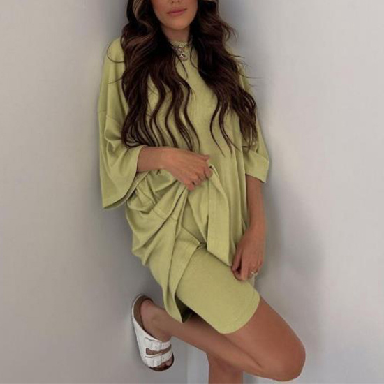 Summer Shorts Suit Fashion Loose Short-sleeved T-shirt And Slim Tight Pants Women's Clothing - Image 4