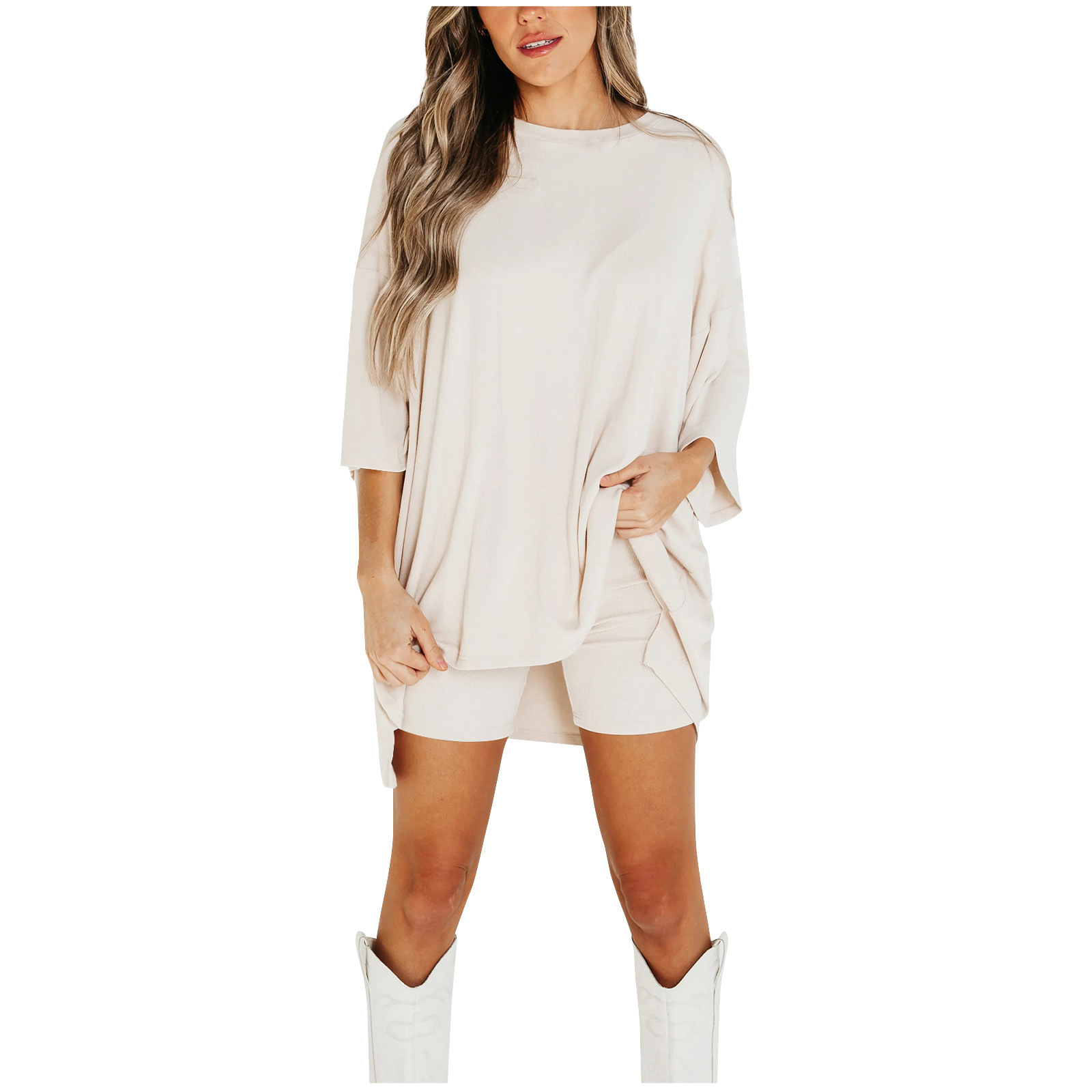 Summer Shorts Suit Fashion Loose Short-sleeved T-shirt And Slim Tight Pants Women's Clothing - Image 6